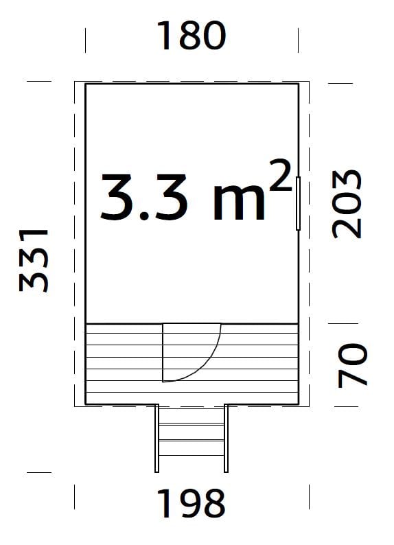 Huck (1.8x2m | 3.3m2 | 16mm) Playhouse - Palmako UK