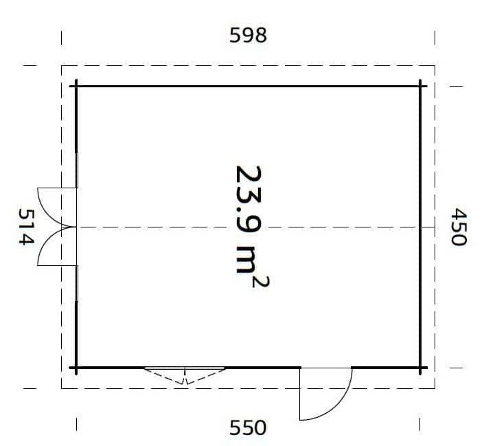 Irene L (4.7x5.7m | 23.9m2 | 44mm) Garden Log Cabin - Palmako UK