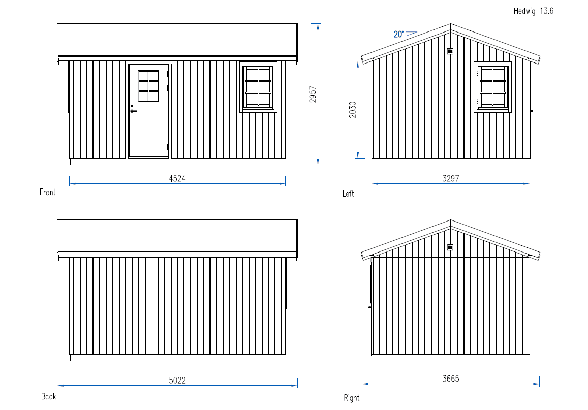 Hedwig (3.3x4.5m | 13.8m2) Modern Nordic Garden Room - Palmako UK