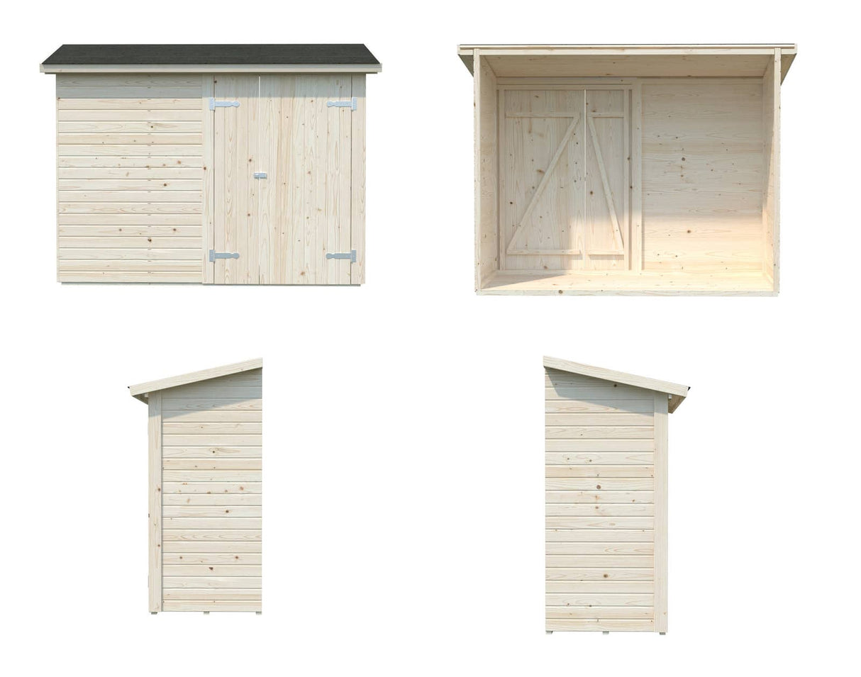 Leif XS (2.3x1m | 2.2m2) Add-on Garden Side Shed - Palmako UK