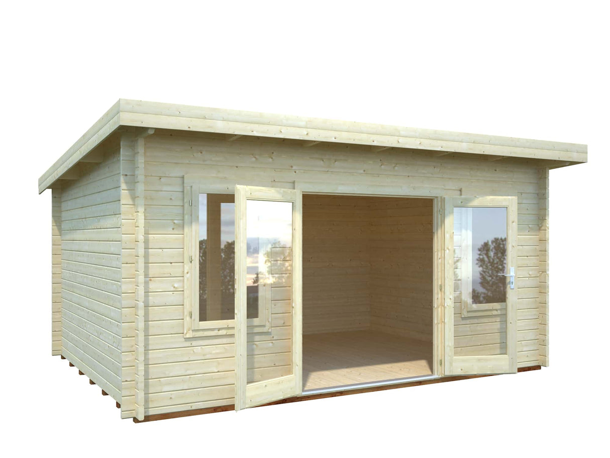 Lisa M (4.7x3.5m | 14.2m2 | 44mm) Modern Pent Garden Office (2024 Upgraded Model) - Palmako UK