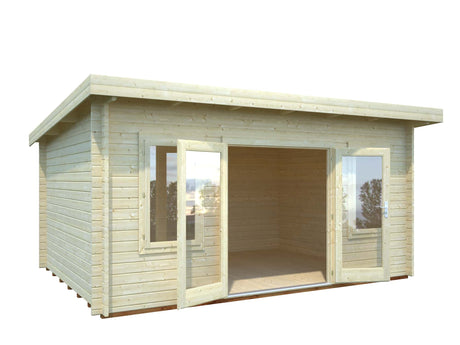 Lisa M (4.7x3.5m | 14.2m2 | 44mm) Modern Pent Garden Office (2024 Upgraded Model)