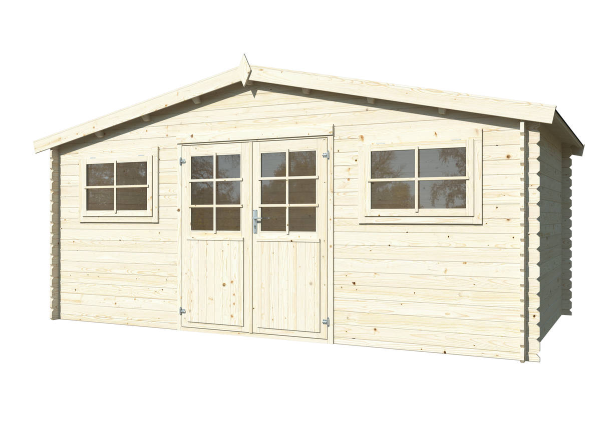 Lodz (5,04x2,96m | 12,9m2 | 28mm) Log Shed - Palmako UK