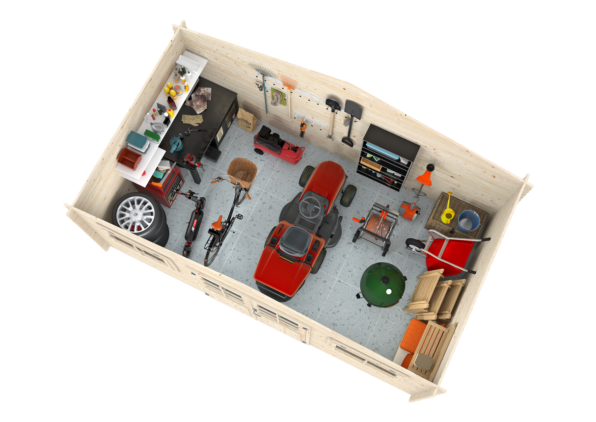 Lodz (5,04x2,96m | 12,9m2 | 28mm) Log Shed - Palmako UK