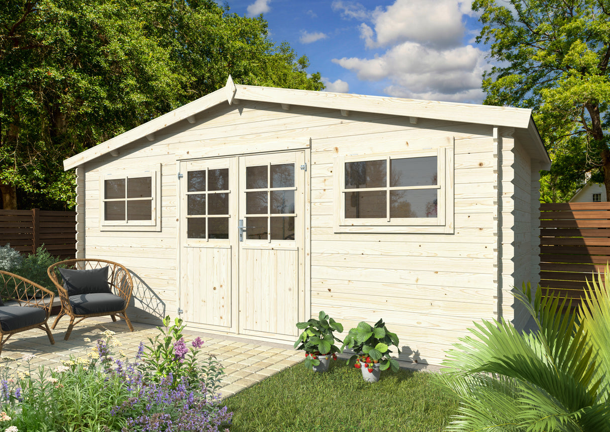 Lodz (5,04x2,96m | 12,9m2 | 28mm) Log Shed - Palmako UK