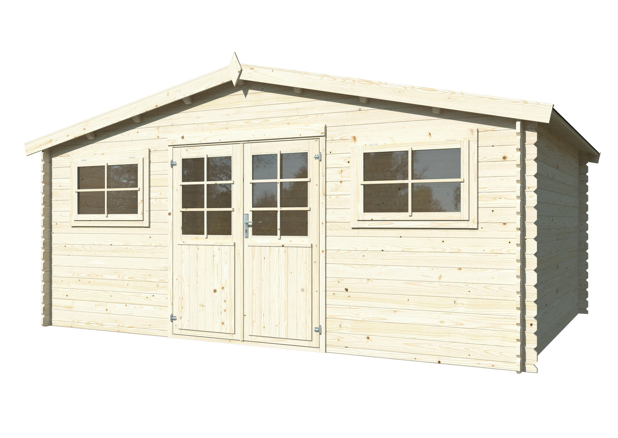 Lodz (5,04x3,8m | 17m2 | 28mm) Log Shed - Palmako UK