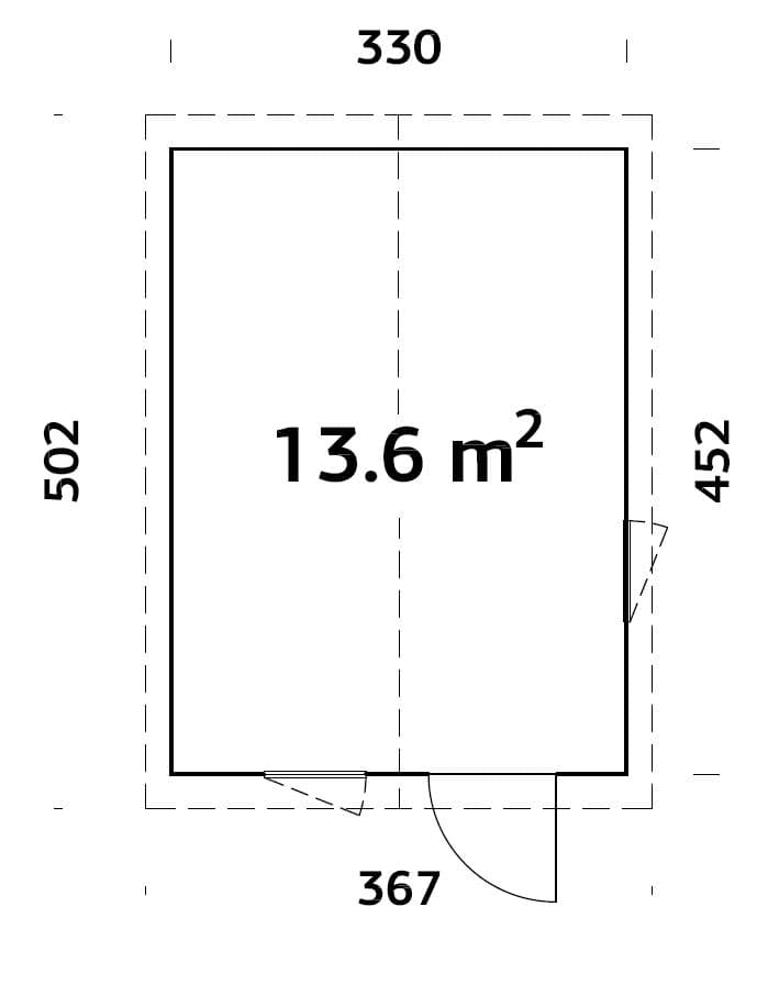 Ly (3.3x4.5m | 13.6m2) Modern Timber Garden Office - Palmako UK