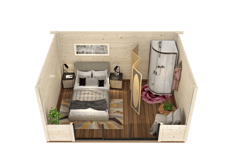 Lydia L (4.5x3.5m | 14.4m2 | 28mm) Summer House with Sliding Doors - Palmako UK