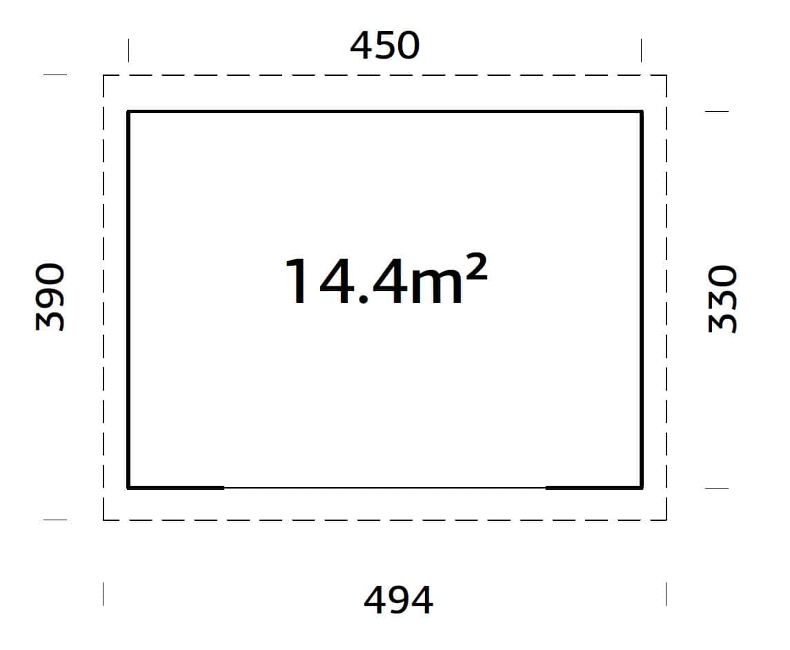Lydia L (4.5x3.5m | 14.4m2 | 28mm) Summer House with Sliding Doors - Palmako UK
