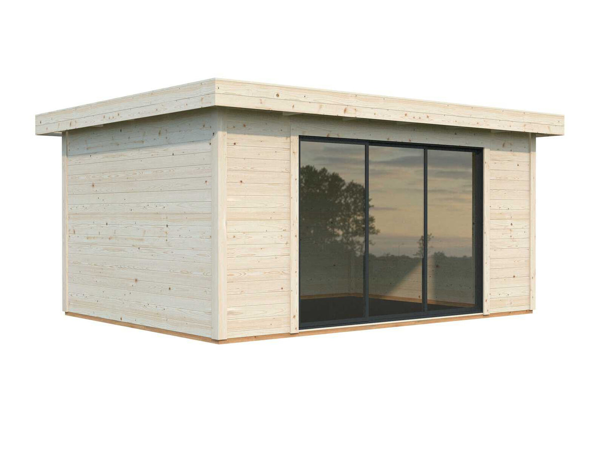 Lydia L (4.5x3.5m | 14.4m2 | 28mm) Summer House with Sliding Doors - Palmako UK