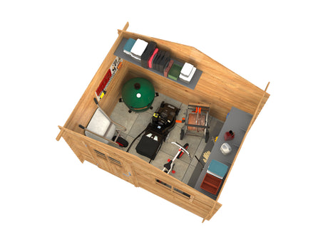 Makro 19-1 (2,6x2m | 4,3m2 | 19mm) Pressure Treated Log Shed - Palmako UK