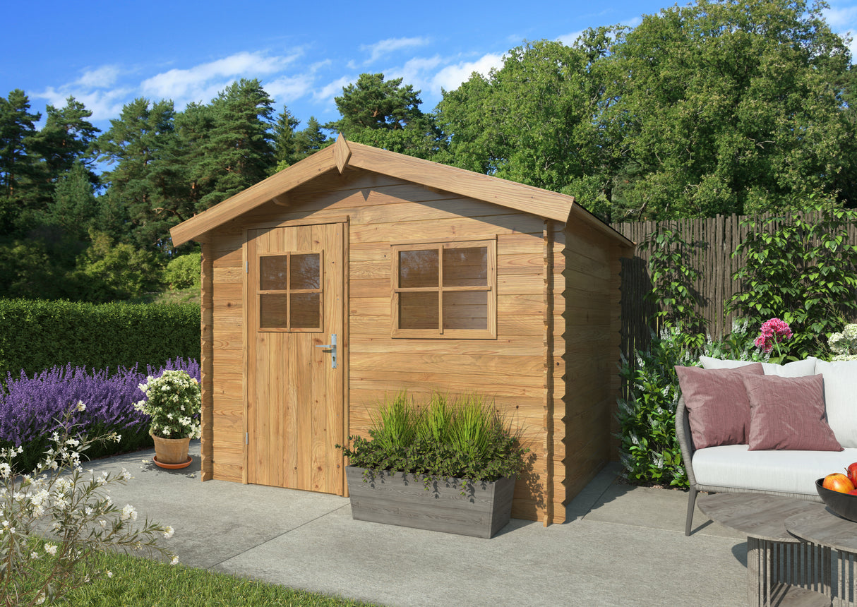 Makro 19-1 (2,6x2m | 4,3m2 | 19mm) Pressure Treated Log Shed - Palmako UK