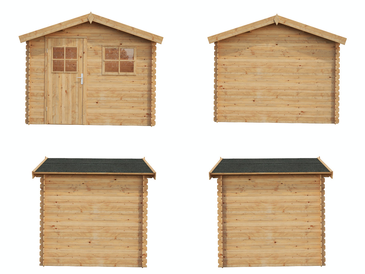 Makro 19-1 (2,6x2m | 4,3m2 | 19mm) Pressure Treated Log Shed - Palmako UK