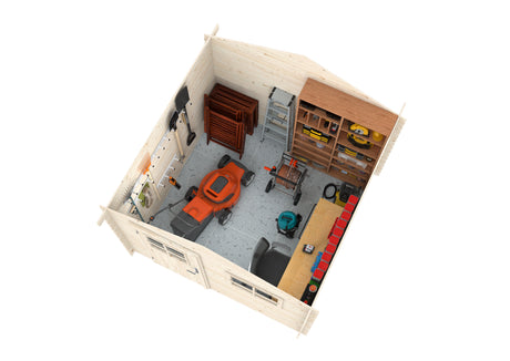 Makro (2,6x2,6m | 5,8m2 | 19mm) Log Shed - Palmako UK