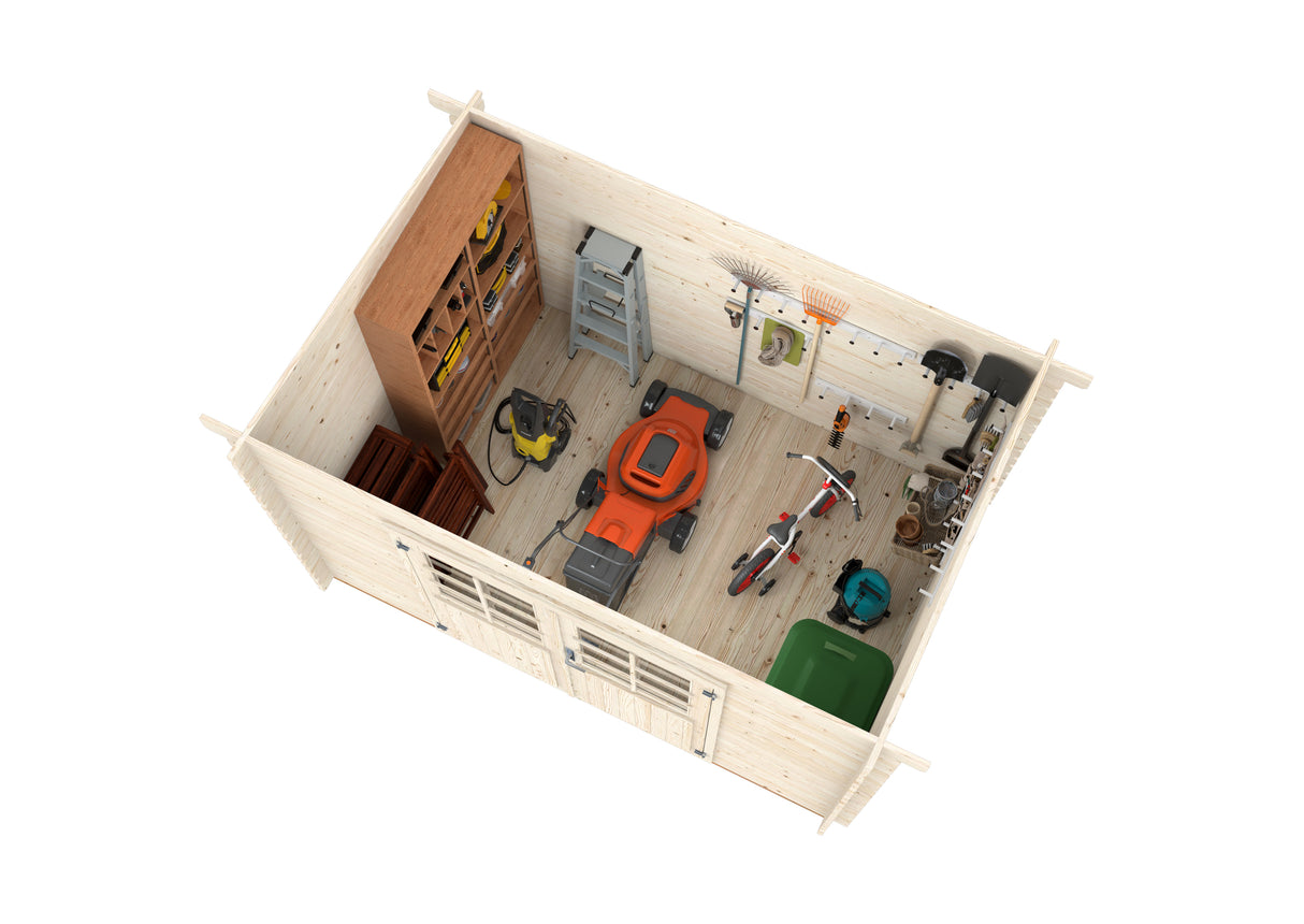 Malta (3,2x2,2m | 5,7m2 | 28mm) Log Shed - Palmako UK