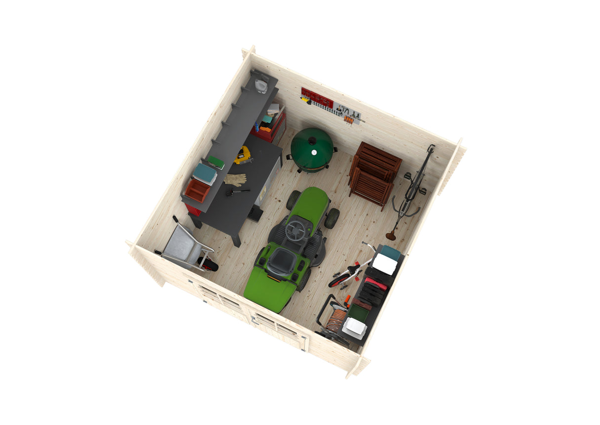 Malta (3,12x3,12m | 8,2m2 | 28mm) Log Shed - Palmako UK