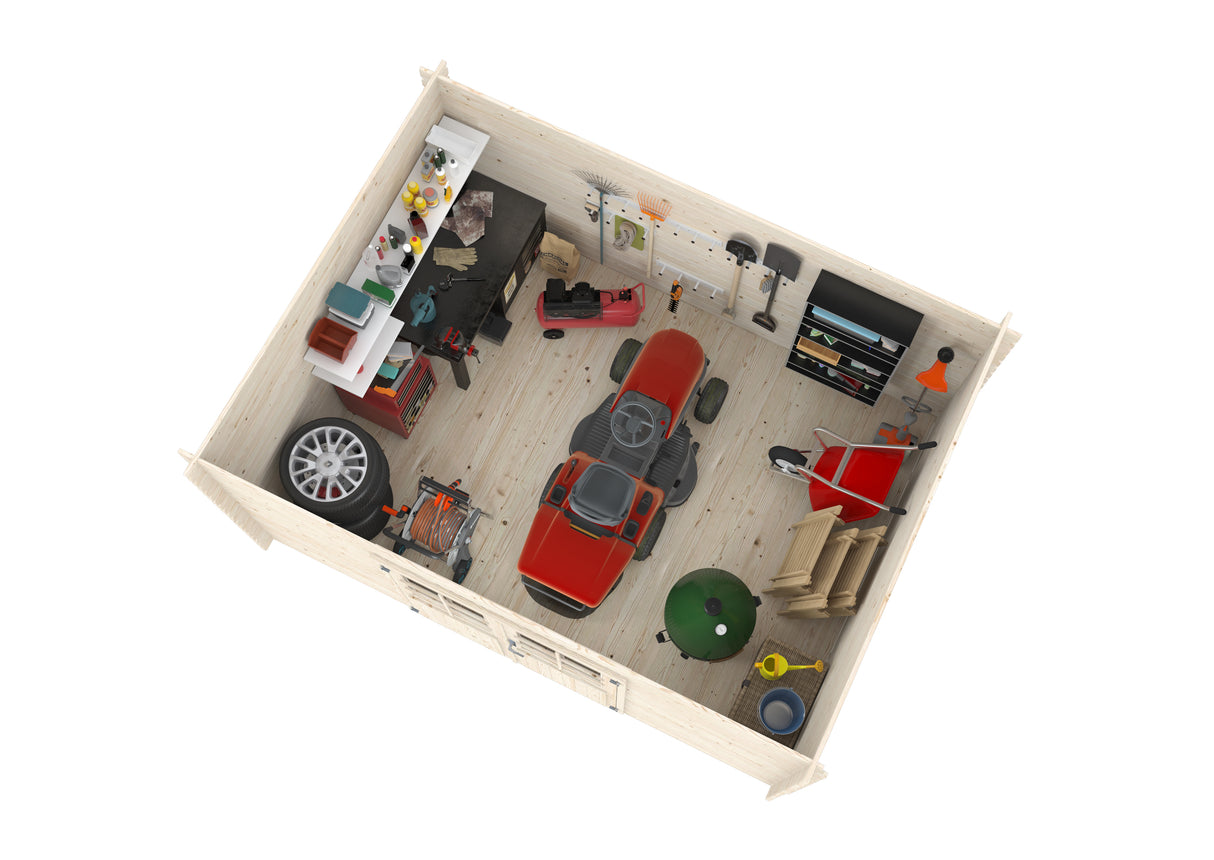 Malta (3,12x3,12m | 11,1m2 | 28mm) Log Shed - Palmako UK