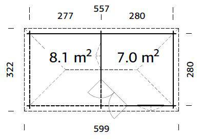 Melanie XXL (5.6x2.8m | 7.0+8.1m2 | 28mm) Pavilion Summer House with Canopy - Palmako UK
