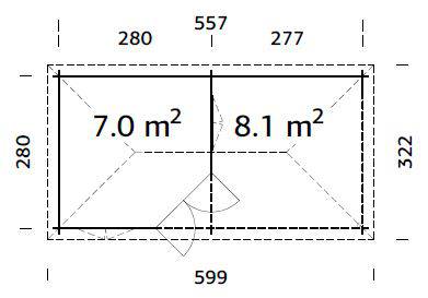 Melanie XXL (5.6x2.8m | 7.0+8.1m2 | 28mm) Pavilion Summer House with Canopy - Palmako UK