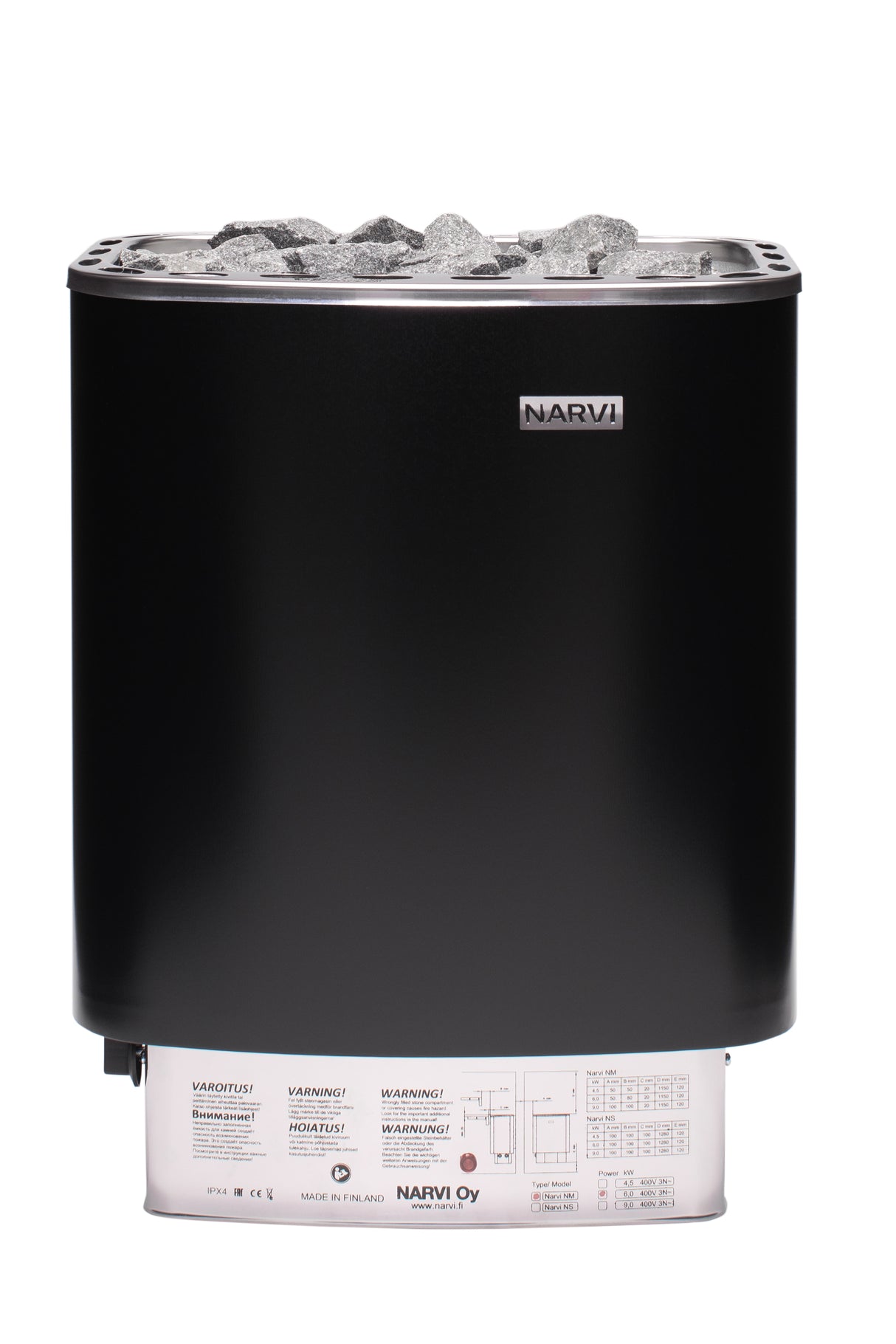 Narvi 9kW Sauna Heater & Stones - Palmako UK