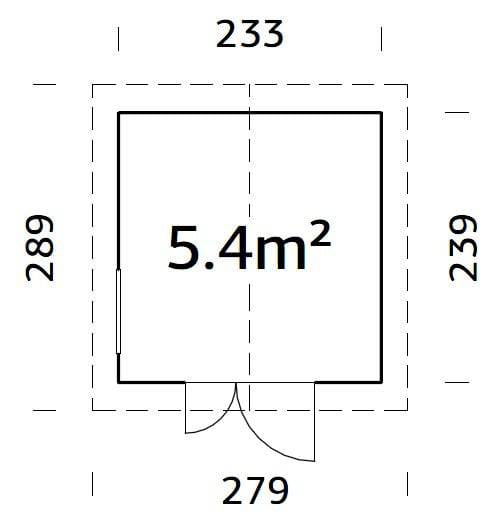 Nils S (2.3x2.4m | 5.4m2) Storage Shed - Palmako UK