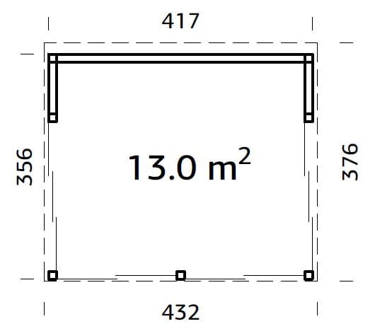 Nova S (4.2x3.6m | 13.0m2 | 18mm) Pavilion - Palmako UK