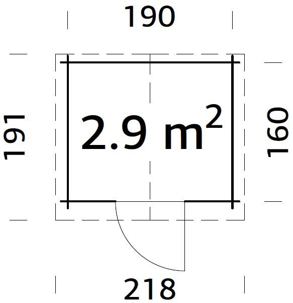 Pablo (2,06x1,76m | 2,9m2 | 19mm) Log Shed - Palmako UK