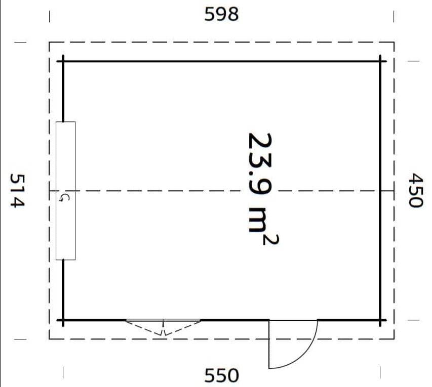 Roger S (4.7x5.7m | 23.9m2 | 44mm) Log Garage with Sectional Door - Palmako UK