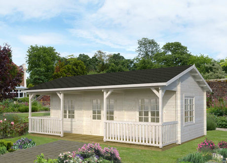 Sandra L (7.9x3.7m | 25.6+11.1m2 | 44mm) Multi-Room Log Cabin - Palmako UK