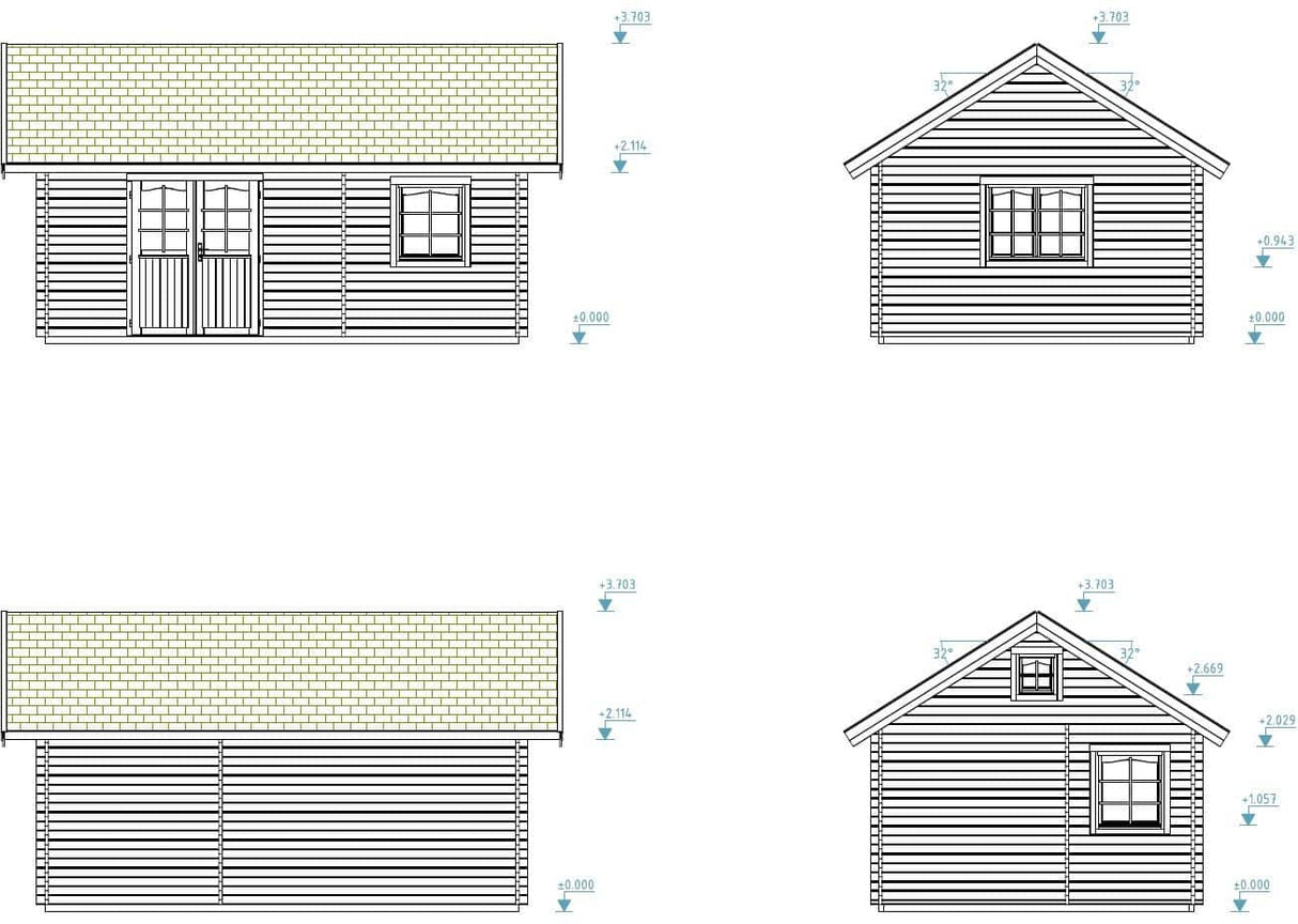 Sandra M (6.1x4.1m | 29.9m2 | 44mm) Three Room Traditional Holiday Log Cabin - Palmako UK