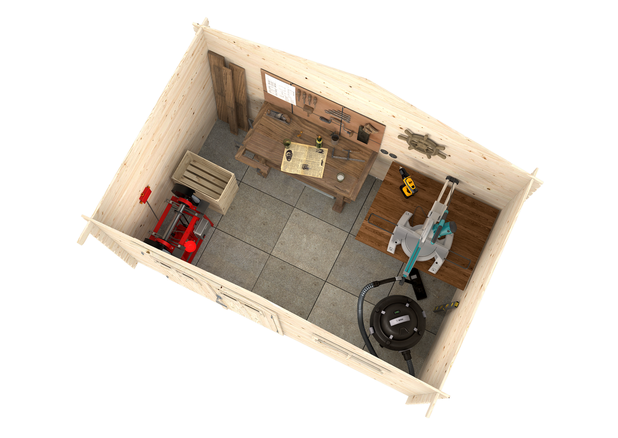 Latina (3,2x2,05m | 5,6m2 | 19mm) Log Shed - Palmako UK