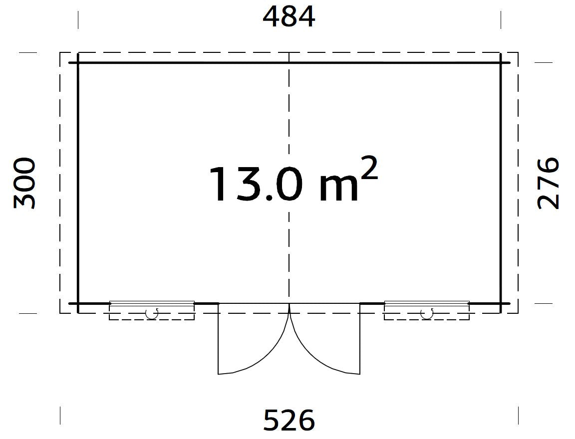 Lodz (5,04x2,96m | 12,9m2 | 28mm) Log Shed - Palmako UK