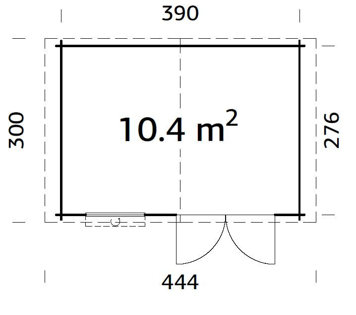 Luca (4,1x2,96m | 10,4m2 | 28mm) Log Shed - Palmako UK