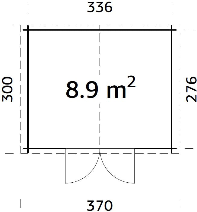 BELAIA 8,9m2 - 28 mm Log Shed - Palmako UK