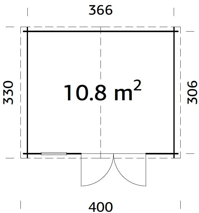 BELAIA 10,8m2 - 28 mm Garden Log Shed - Palmako UK