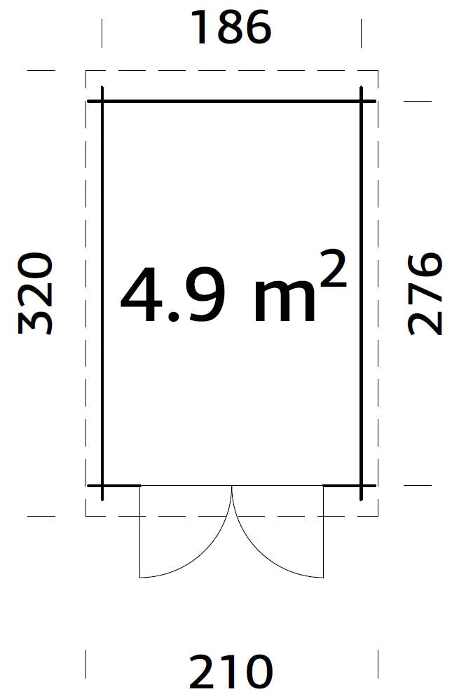 BELAIA 4,9m2 Pentroof - 28 mm Compact Log Shed - Palmako UK
