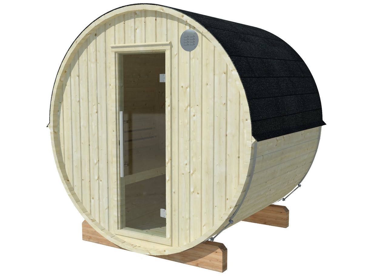 Compact 44mm Barrel Sauna d220x180cm - Palmako UK