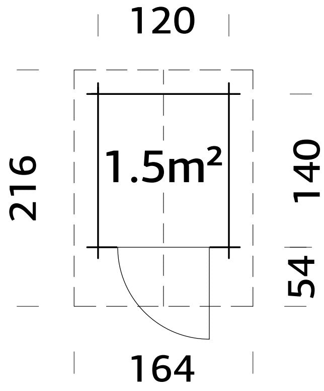 PuuCee_28_Premium (1,4x1,6m | 1,5m2 | 28mm) Log Shed - Palmako UK