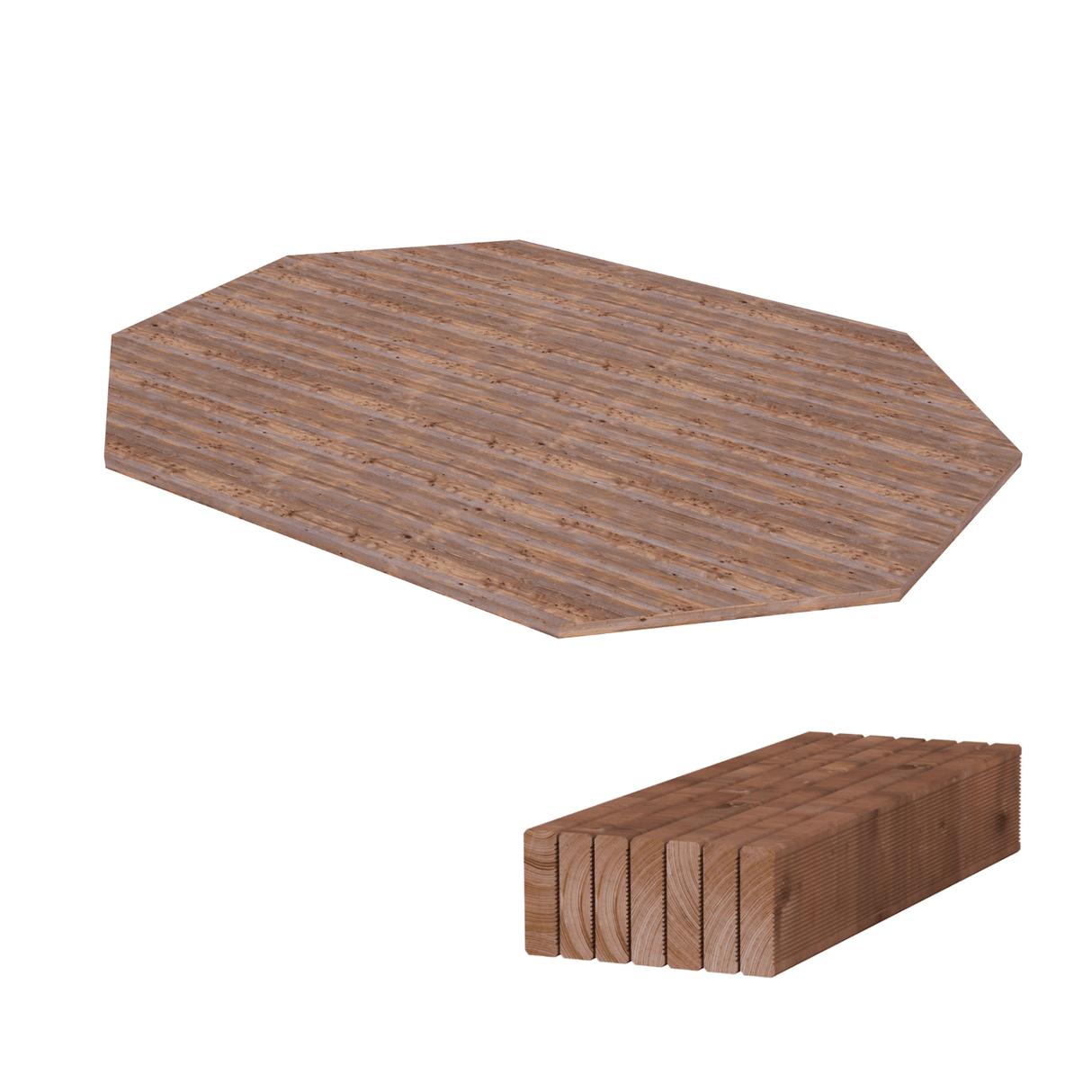 Floor Kit for Betty 25,0 m2, pressure treated, 28mm, 60x80mm (EAN:4743142057629, AX:LA28-4762) - Palmako UK