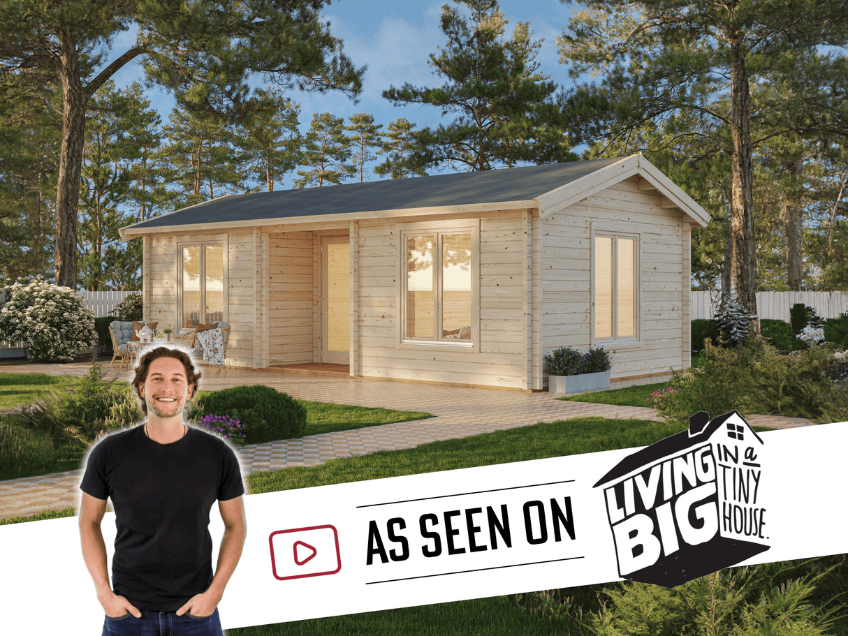 Anna M (7.7x4m | 26.8+1.9m2 | 70mm) Modern Two Room Timber Holiday Cottage - As Seen On Living Big In a Tiny House - Palmako UK