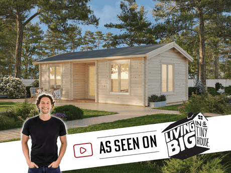 Anna M (7.7x4m | 26.8+1.9m2 | 70mm) Modern Two Room Timber Holiday Cottage - As Seen On Living Big In a Tiny House - Palmako UK