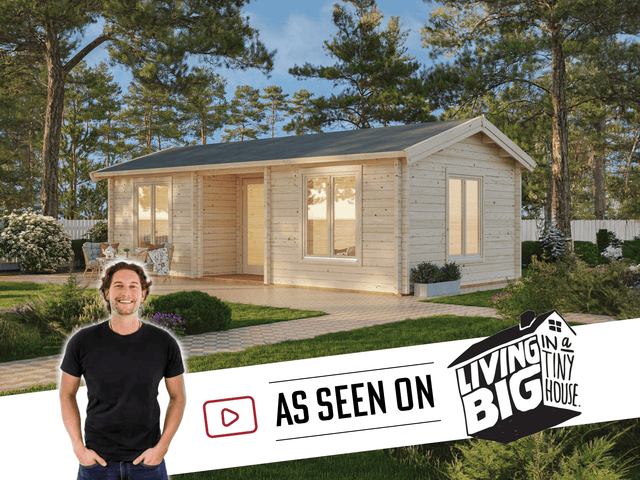 Anna M (7.7x4m | 26.8+1.9m2 | 70mm) Modern Two Room Timber Holiday Cottage - As Seen On Living Big In a Tiny House - Palmako UK