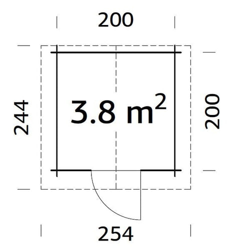 Vivian S (2x2m | 3.8m2 | 28mm) Compact Garden Log Cabin