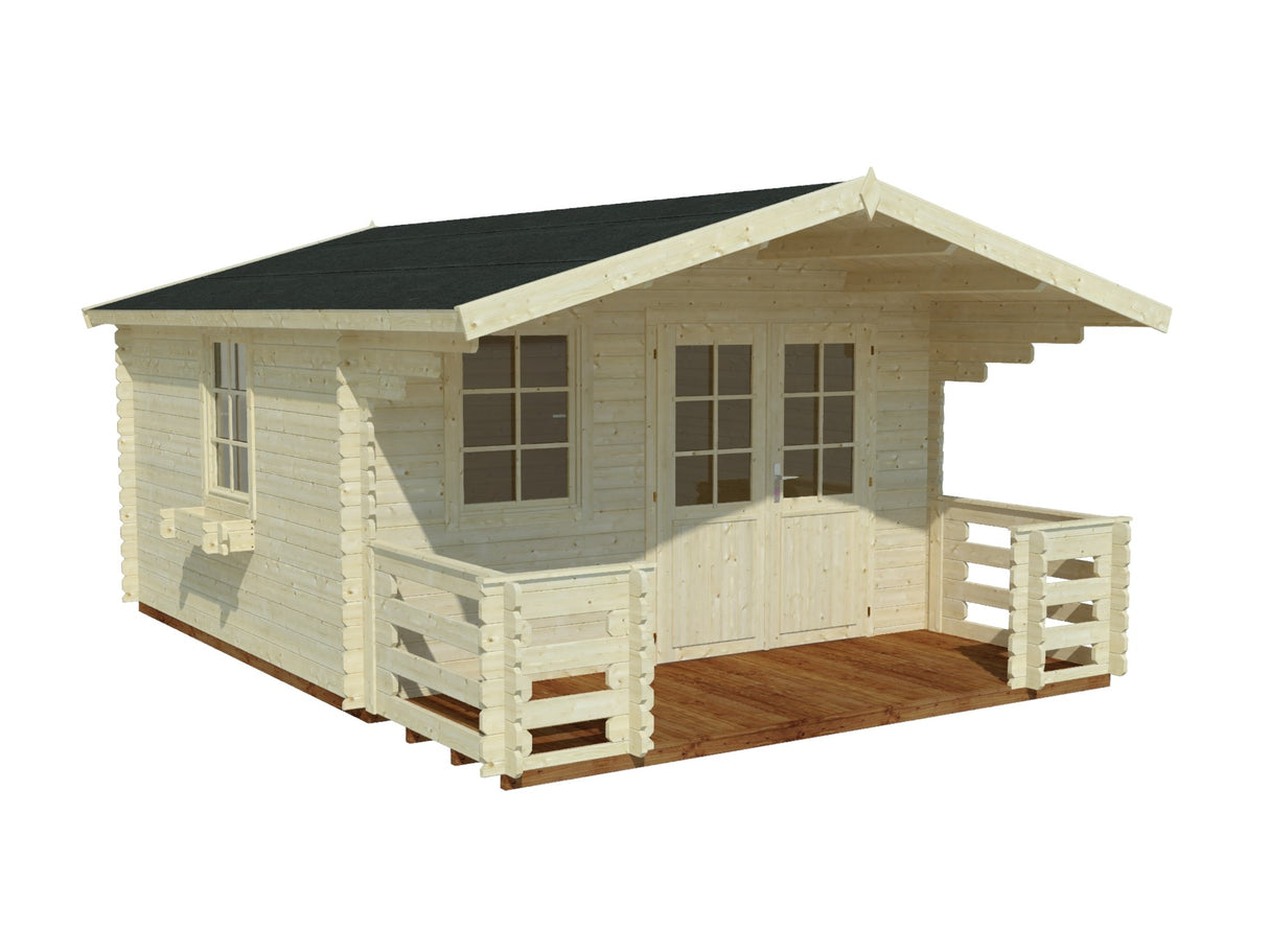 Kristjan (3,8x3,8m | 12,6m2 | 28mm) Log Cabin - Palmako UK