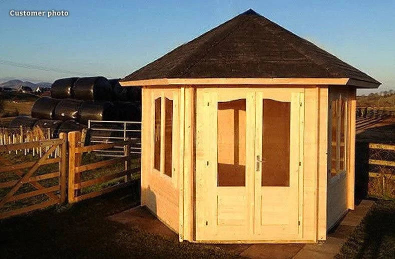 Hanna (3m diameter | 7.6m2 | 34mm) Hexagonal Timber Garden Pavilion - Palmako UK