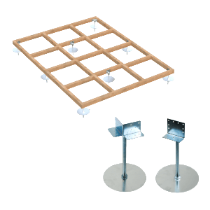 Foundation Kit Combos - LogFoot Adjustable Plates & Treated Base Frame - Palmako UK