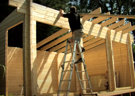 Erecting a Palmako Log Cabin Kit - delivery, construction and the final result