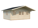 Helena L (5.3x4.1m | 18.6m2 | 70mm) Double Glazed Traditional Log Cabin with Roof Overhang