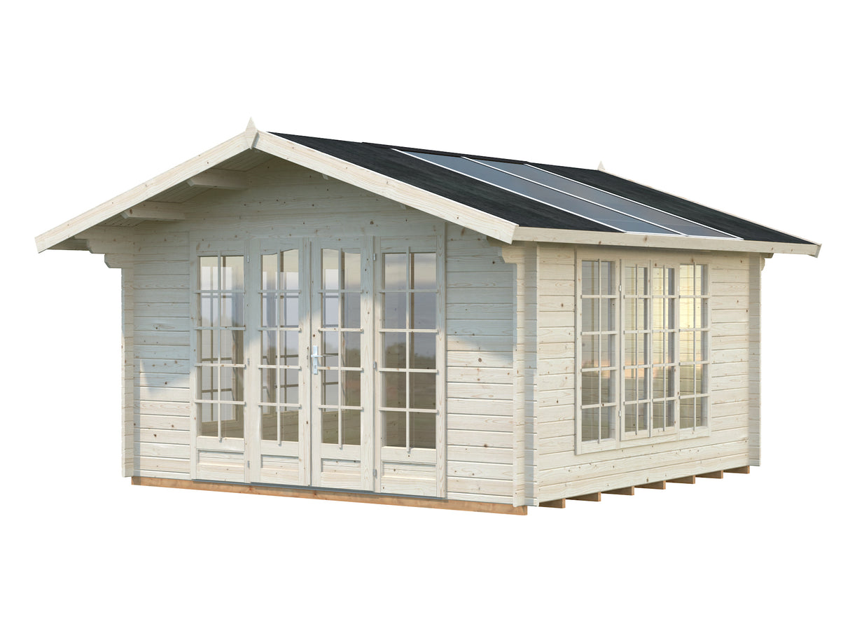 Irene (4x4m | 13.9m2 | 34mm) Bright Summer House with Translucent Roof Panels