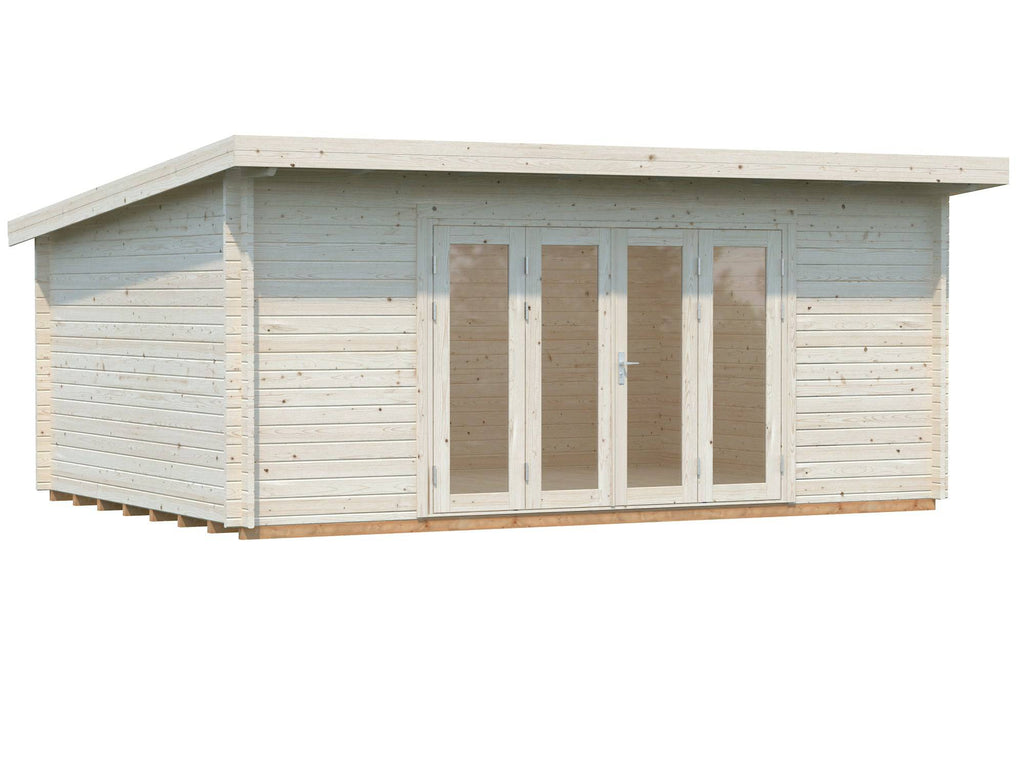 Lea L (5.5x4m | 19.4m2 | 44mm) Pent Roof Garden Room with Bi-Fold Doors - Palmako UK